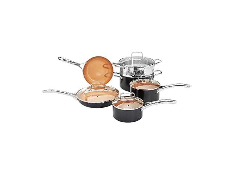 Amazon Basics Ceramic Nonstick Pots and Pans - Image 1