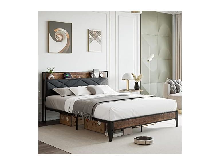GAOMON Queen Metal Bed, Charging - Image 1