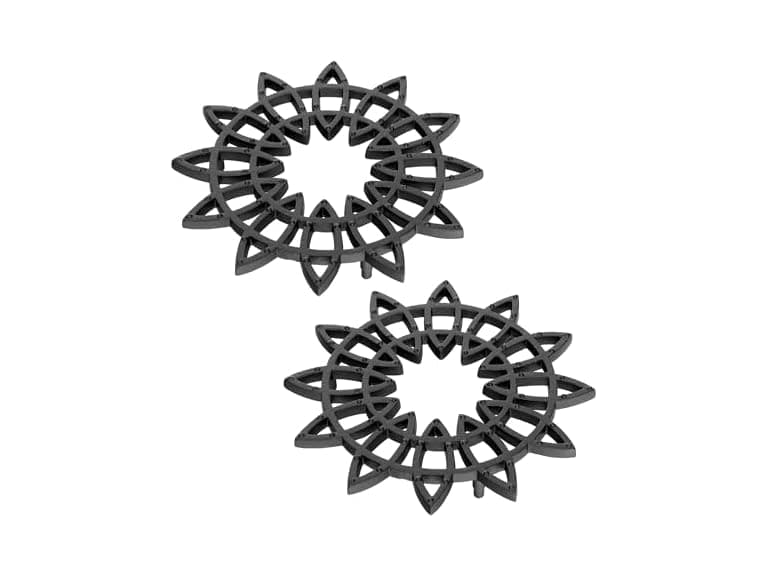 8" Flower Wrought Iron Trivet, Pack of 2 - Image 1