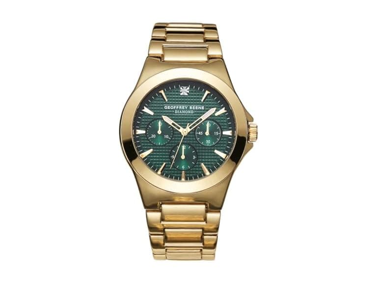 Geoffrey Beene Mens Gunmetal Gold Watch - Image 1