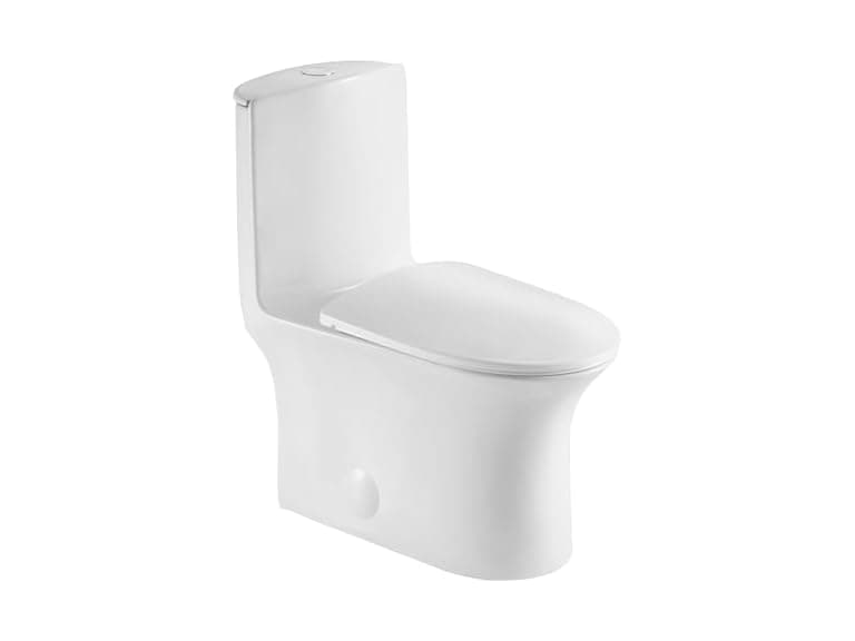 JINGZE Dual Flush Elongated Toilet, White - Image 1