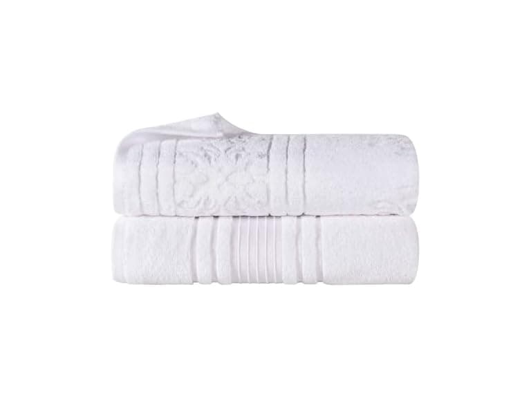 Superior 2PC SADIE Bath Sheet Towel, White - Image 1
