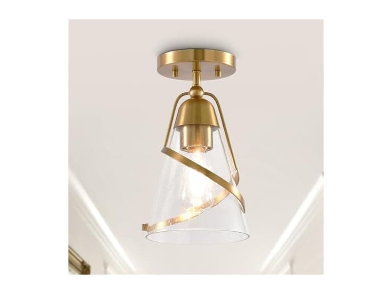 Parrot Uncle Gold Flush Mount Ceiling Light, 7" - Image 1