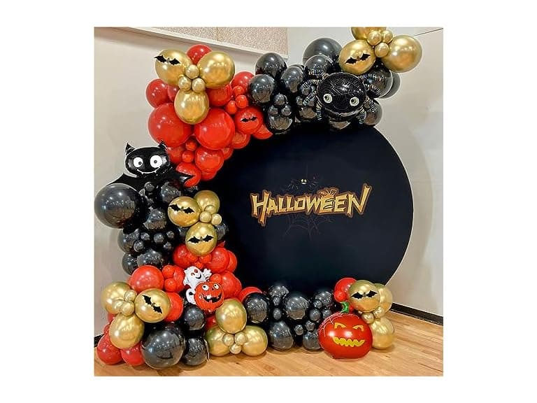 Black Round Backdrop Cover Halloween - Image 1