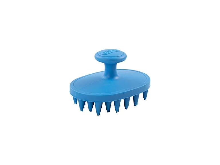 Dexas BrushBuster Silicone Gentle Dog Grooming Brush, Blue - Image 1