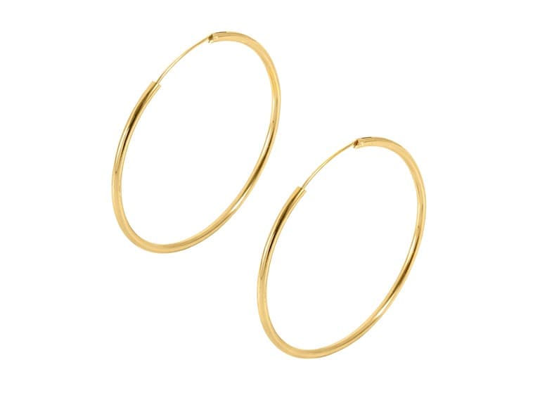 14K Gold Plated Hoop Earrings 50mm - Image 1