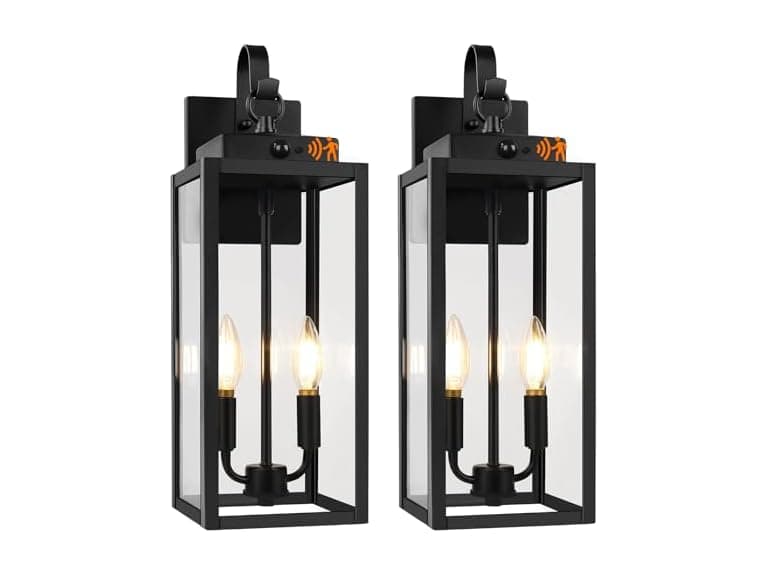 BesLowe Motion Sensor Outdoor Wall Lights, 17.5" W Hook - Image 1