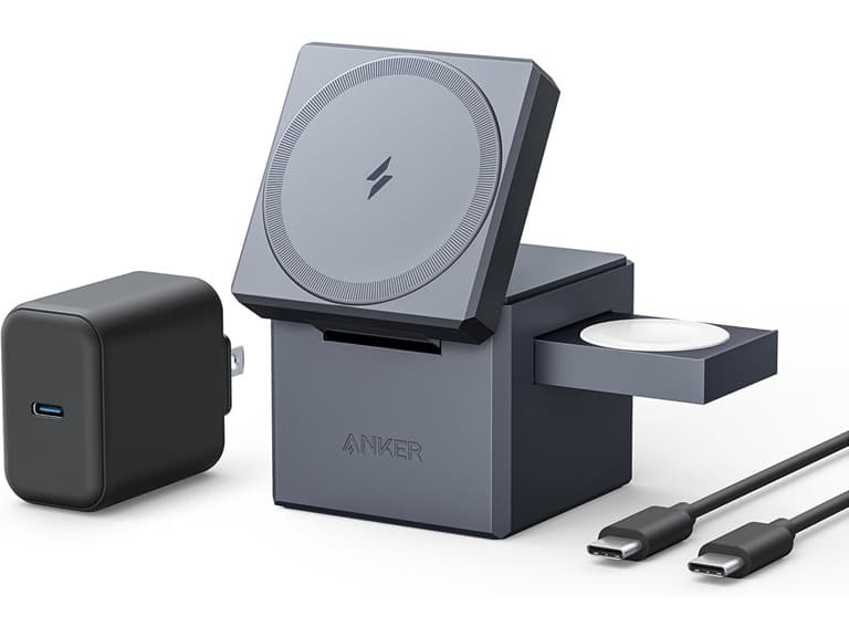 Anker 15W 3-in-1 MagSafe Wireless Charging Cube - Image 1