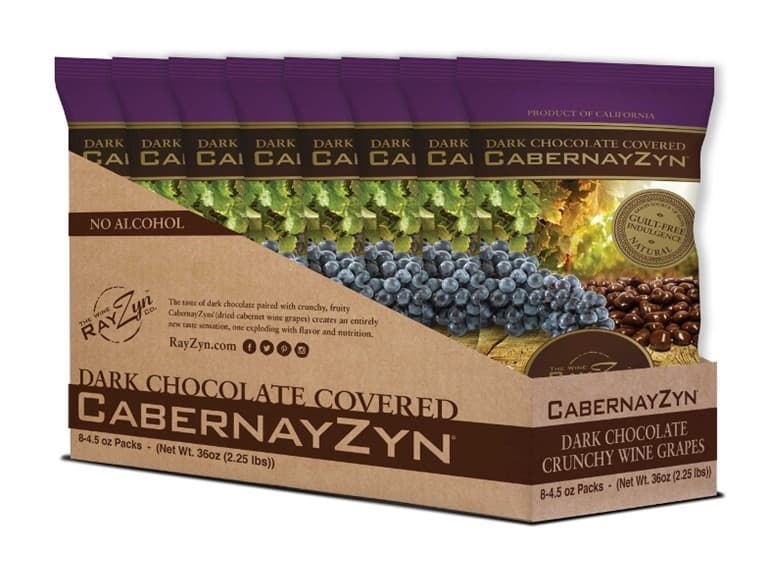 (8 Pack) Dark Chocolate CabernayZyn® Wine Grapes - Image 1