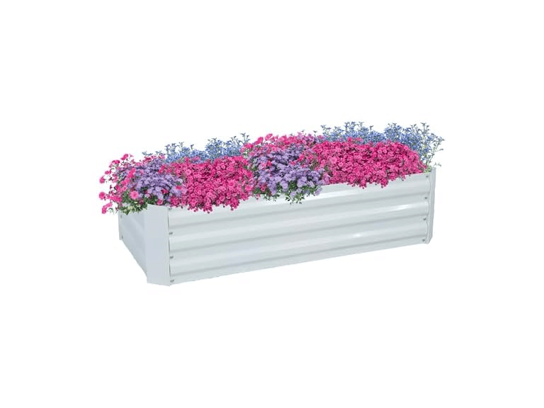 Sunnydaze NPH-595 4 x 2 x 1 ft Garden Bed, White - Image 1