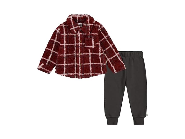 Huggies Sherpa Button Up Shacket Jogger Pants Set - Image 1