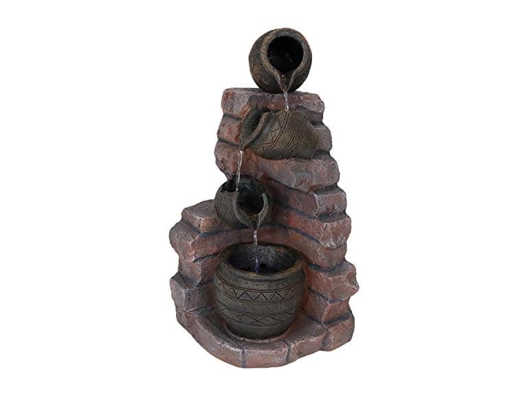 Sunnydaze Crumbling Bricks and Pots 27-Inch Solar Fountain - Image 1