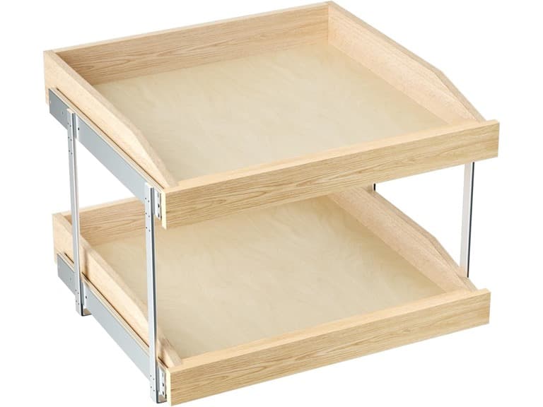 LOVMOR 2 Tier Soft Close Pull Slide Out Cabinet Organizer - Image 1