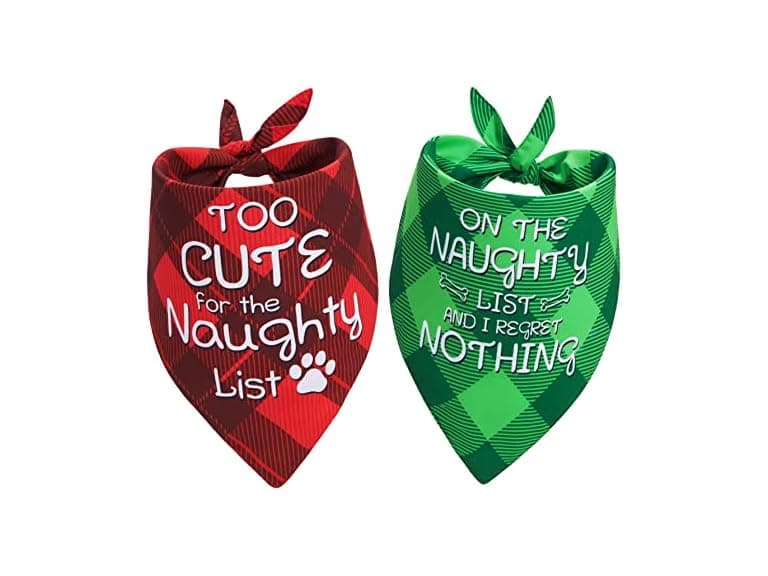 Set of 2 Christmas Dog Bandanas - Image 1
