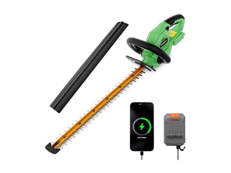WORKPROX Cordless Hedge Trimmer Blue and Green - Image 1
