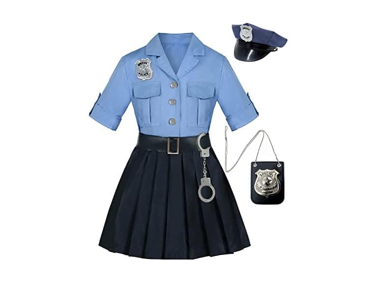 Girl's Police Officer Costume Set - Image 1