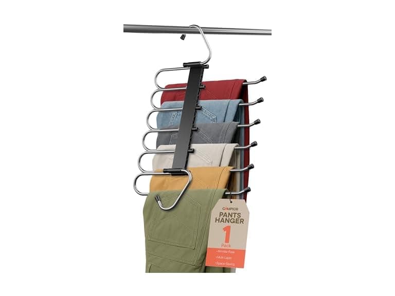 Black Space Saving Pants Hangers  - Image 1