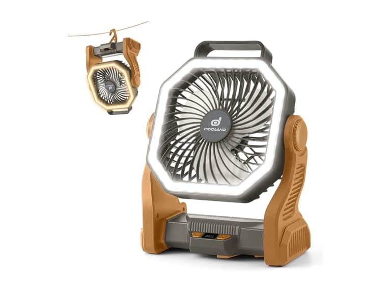 Odoland Brown Rechargeable Camping Fan - Image 1