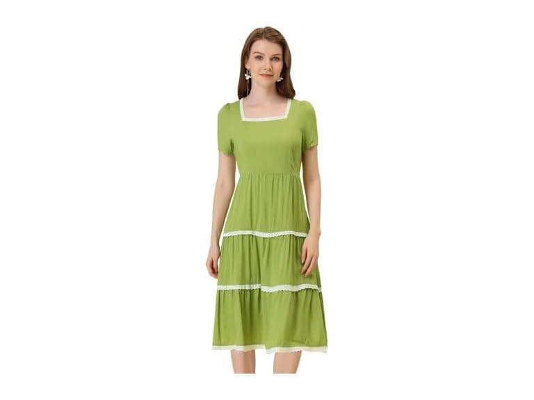 Allegra K Women (XS) Midi Women's Short Neck Dress - Image 1