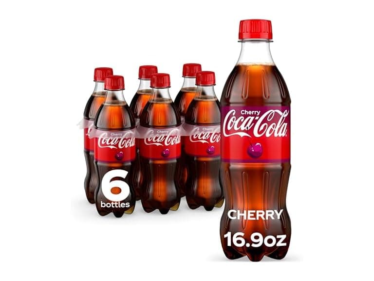 6PK Coca-Cola Cherry Soda Soft Drink, 16.9 OZ - Image 1