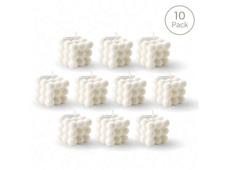 White Aesthetic Bubble Candle 10-Pack - Image 1