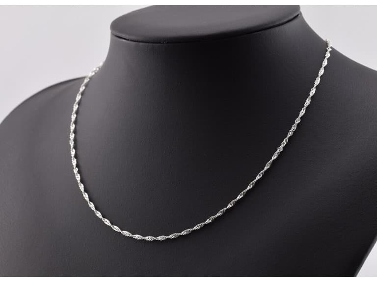 Sterling 22" or 24" Spiral Singapore Chain - Image 1