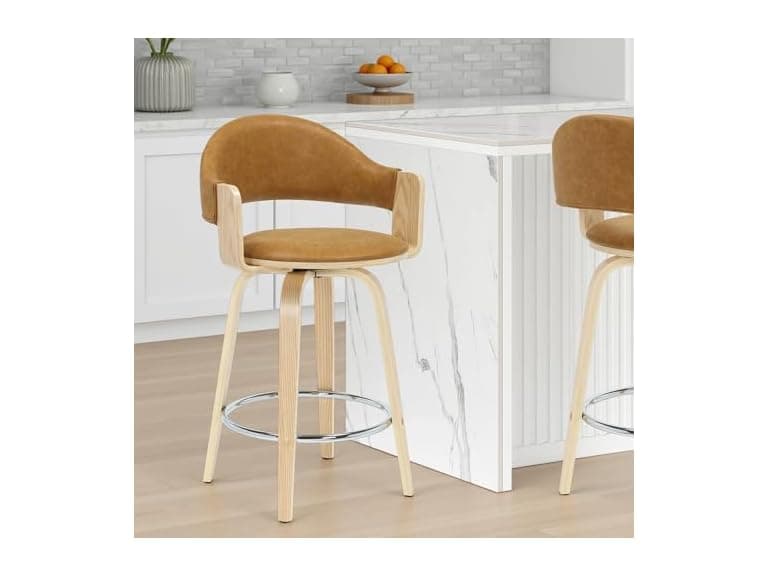 Daxton Swivel Counter Stool 4Pk, Camel - Image 1