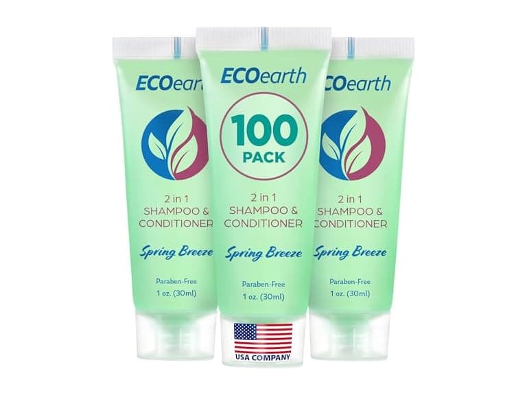 EcoEarth Travel Shampoo Conditioner 2in1 100 Pack - Image 1