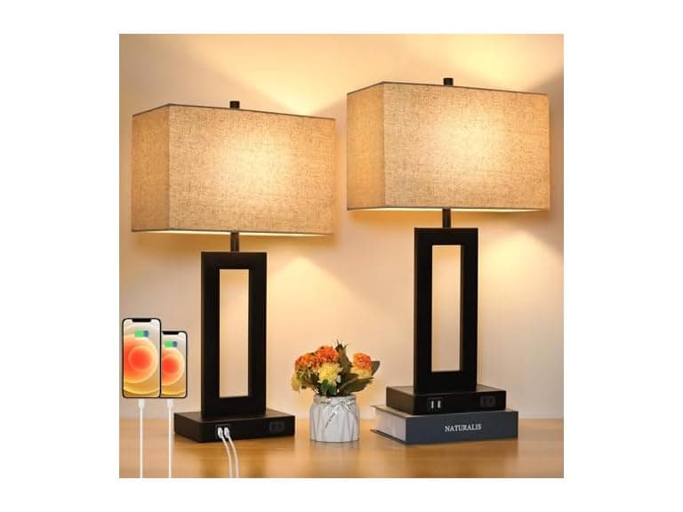 TOBUSA Set of 2 Touch Control Table Lamps - Image 1