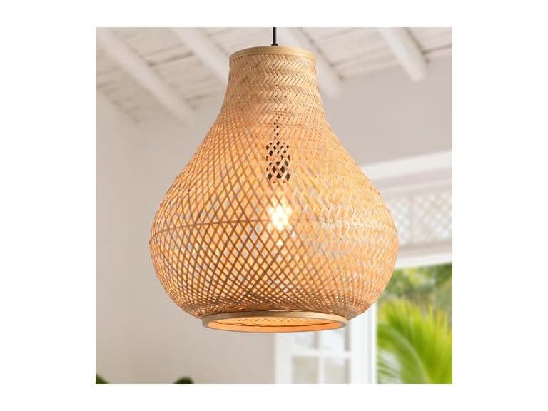 Parrot Uncle D3055 Medium15" Hand-Woven Rattan Chandeli - Image 1