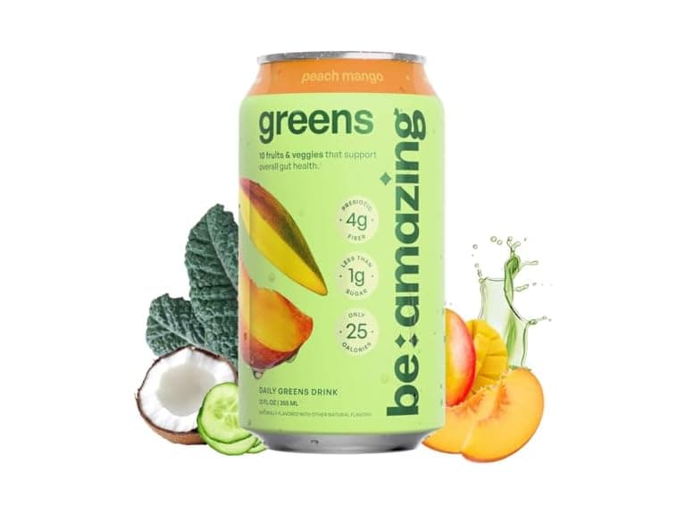 8PK Be Amazing Greens Drink, Peach Mango - Image 1