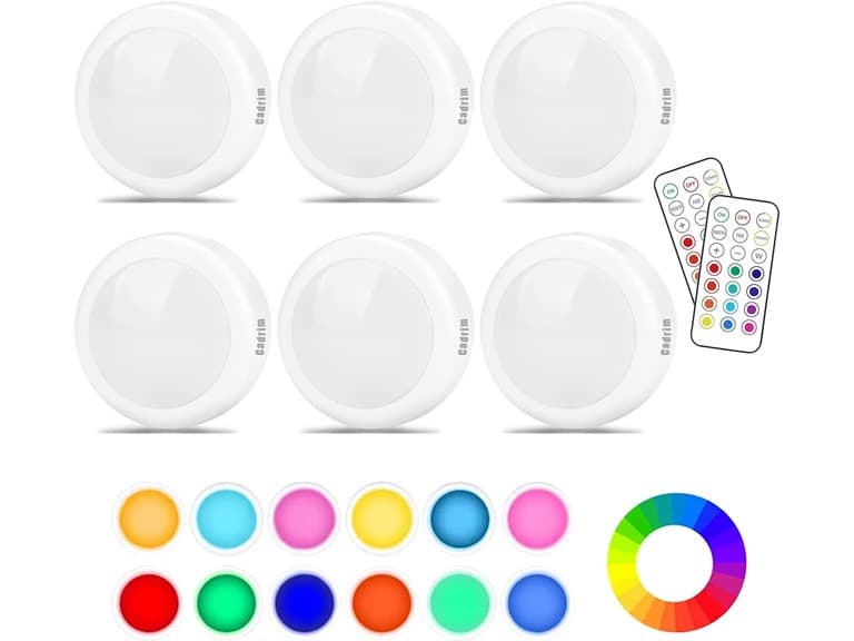Cadrim Color Changing Puck Lights 6 Pack - Image 1