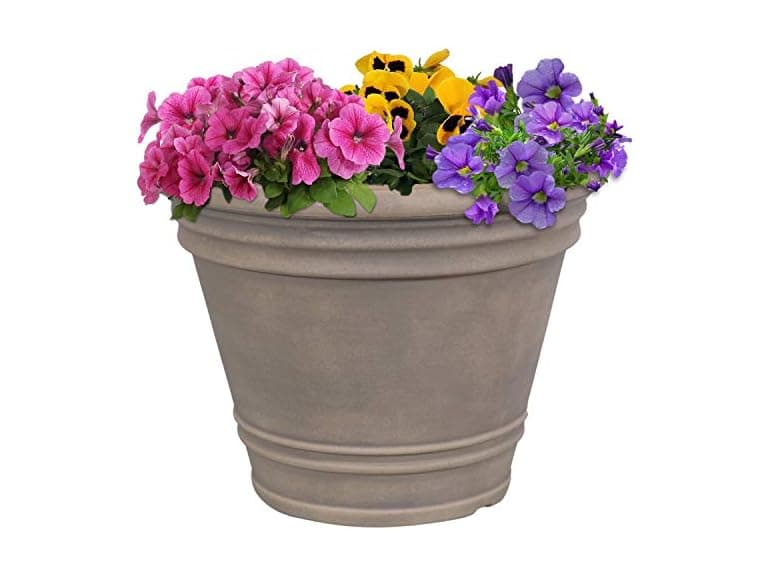 Sunnydaze 20-Inch Franklin Large Plant Pot  - Beige - Image 1