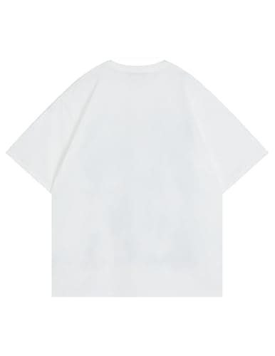 Vamtac Mens Oversized Graffiti Graphic Tees - Y2K Vintage T Shirts for Men Short Sleeve Summer Top White L - Thumbnail 4