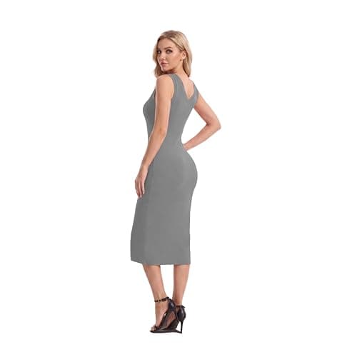 Anyshe Women's 2 Piece Matching Knit Sweater Set, Long Sleeve V-Neck Top with Maxi Skirt, Effortless Style for Vacation - Thumbnail 4