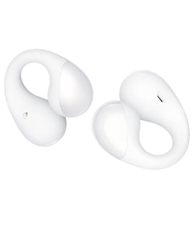SoundPEATS PearlClip Pro Open Ear Earbuds, All-Day Comfortable Fit for Work & Commute, 24H Playtime, Dual Connection, HD Voice, Fast Charge, Bluetooth 6.0 - White