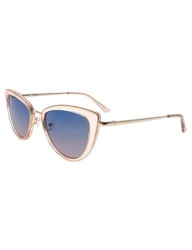 FAA'N Retro Big Frame Cat Eye Polarized Sunglasses Women with Spring Hinge(Brown Purple) - Image 1