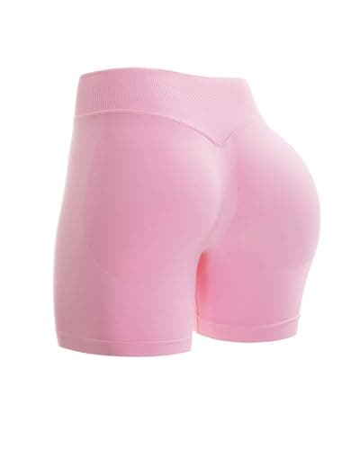 UG Active Women's 4.5" Scrunch Butt Lifting Workout Shorts Seamless Athletic Yoga Gym Running Shorts Pink M - Image 1