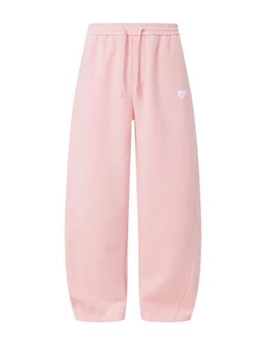 Aelfric Eden Mens Wide Leg Sweatpants Womens Solid Arc Baggy Sweat Pants Casual Athletic Lounge Pants with Pockets Pink - Image 1