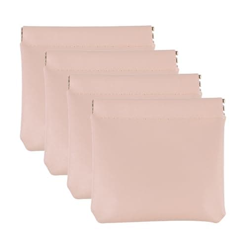 AUCCNT 4 PCS Small Makeup Bag for Purse, Mini Portable Cosmetic Pouch for Women, Coin Purse Lipstick Cosmetic Accessories Organizer, Travel Storage Pouch, Pink - Image 1