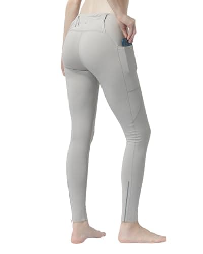 Women's High Waisted Moisture - Wicking Yoga Leggings with Pockets, Reflective Stripes & Shirt Loop for Active Lifestyle - Image 1