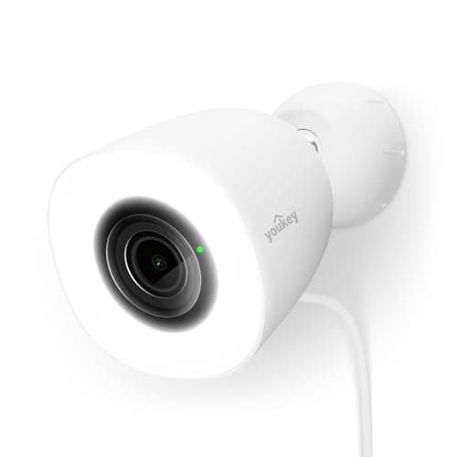 youkey 2.5K Wired Security Camera Outdoor, F1.0 Color24 Night Vision, Plug-in Cameras for Home Security Outside, 24/7 Continuous Recording, 130°FOV, 2.4/5GHz WiFi 6, Bluetooth Pairing, No Monthly Fees