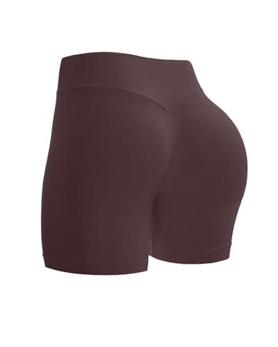 UG Active Women's 4.5" Scrunch Butt Lifting Workout Shorts Seamless Athletic Yoga Gym Running Shorts Brown L - Image 1