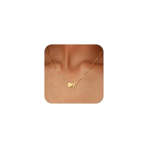 BAYLAY Mothers Day Gifts for Women Mom Grandma Daughter, Gold Initial Necklaces for Women Teen Girls 18K Gold Plated Letter K Initial Necklace Heart Necklace Gold Necklaces Jewelry Birthday Gifts - Image 1