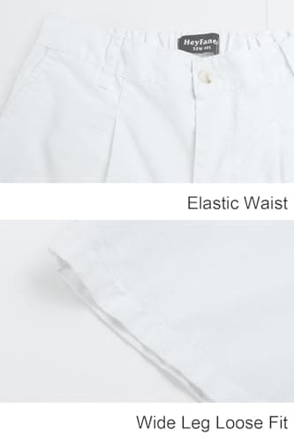 Heyfanee White Linen Pants Men Casual Loose Fit Summer Beach Pants for Men with Pockets 28 - Thumbnail 4