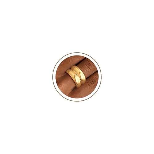Sistble Gold Rings for Women Non Tarnish Birthday Gifts Chunky Gold Rings Size 9 Band Stackable Thick Pinky Ring Anniversary Retirement Gifts for Women Christmas Stockings Jewelry - Image 1