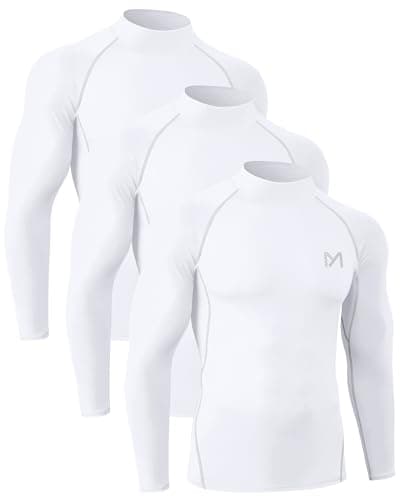 Compression Shirt Men Long Sleeve Workout Shirt, Quick Dry Top Baselayer Athletic Shapewear Undershirts for Men Blue 1 Pack - Image 1