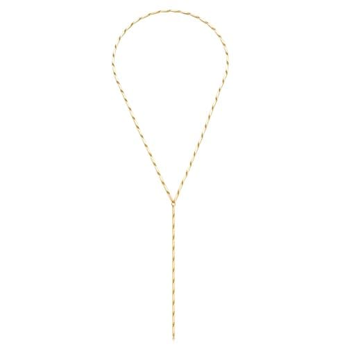 FAMARINE Gold Long Necklaces for Women Lariat Necklace Trendy Y-shaped Necklaces Simple Jewelry - Image 1