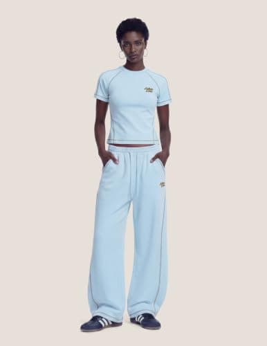 Aelfric Eden Slim Lounge Sets for Women 2026 Summer 2 Piece Matching Sets Two Piece Loungewear Spring Outfits Light Blue X-Large - Thumbnail 2