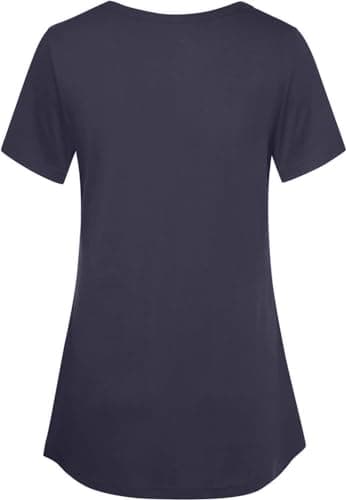 connche Quinee Nursing Tops for Breastfeeding Breastfeeding Shirts Maternity Tunic Tops Nursing Shirts Deep Blue XXL - Thumbnail 3